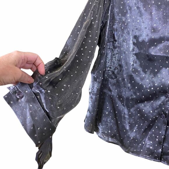 Blue Diamond Plus Metallic Silver Sparkles Shirt - Picture 3 of 7